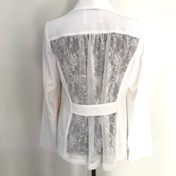 Gibson Latimer Jackets & Blazers - Gibson Latimer Sheer Lace back Cream Blazer